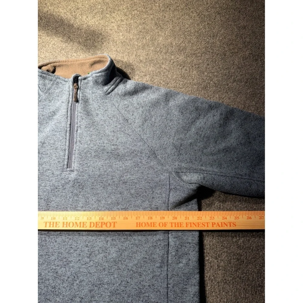 Stillwater Supply Co Mens Large Blue Heathered Quarter Zip Fleece Lined Sweater